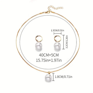 Goldene Anmut Perlenschmuck-Set | Gold
