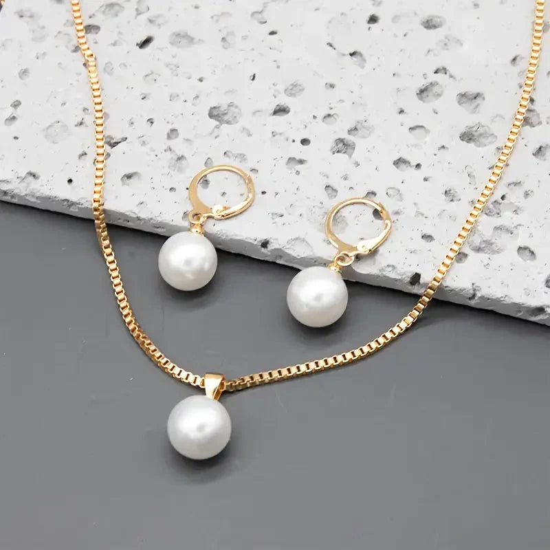 Elegantes Perlen-Halsketten-Set