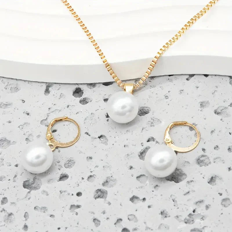 Elegantes Perlen-Halsketten-Set