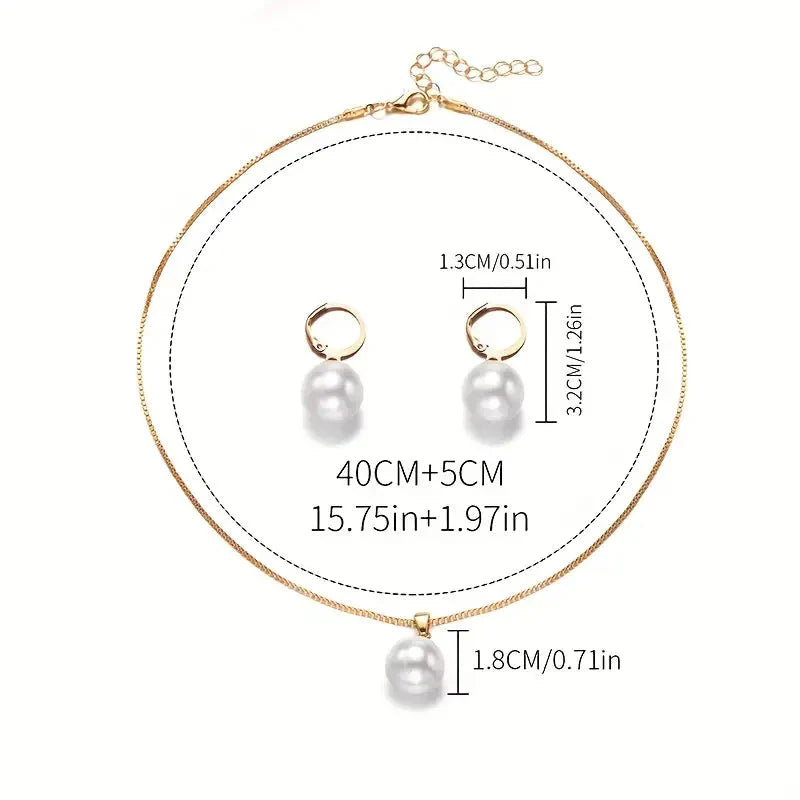 Elegantes Perlen-Halsketten-Set