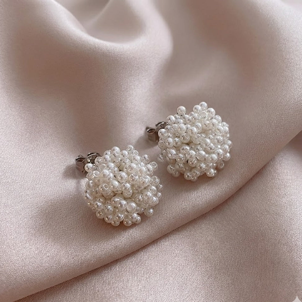 Elegante Eingelegte Perlenohrringe
