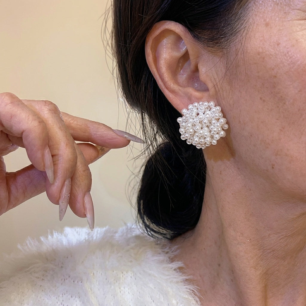Elegante Eingelegte Perlenohrringe