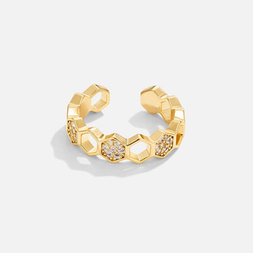 Gold & Kristall Wabenring