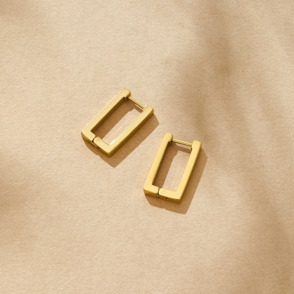 Goldene Rechteckige Creolen