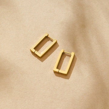 Goldene Rechteckige Creolen