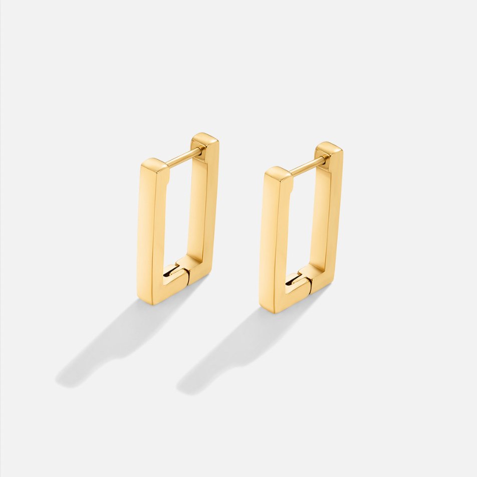 Goldene Rechteckige Creolen