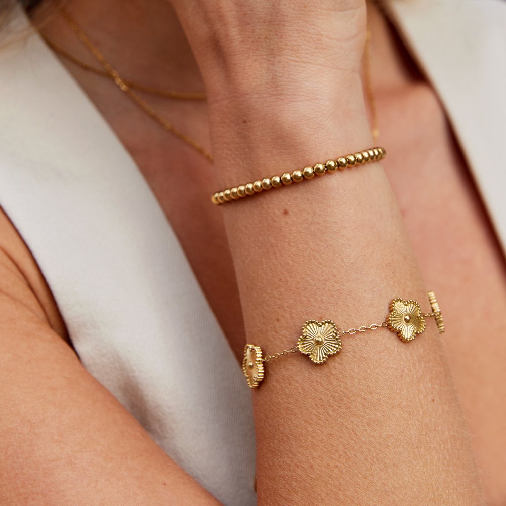 Goldenes Kleeblatt-Armband