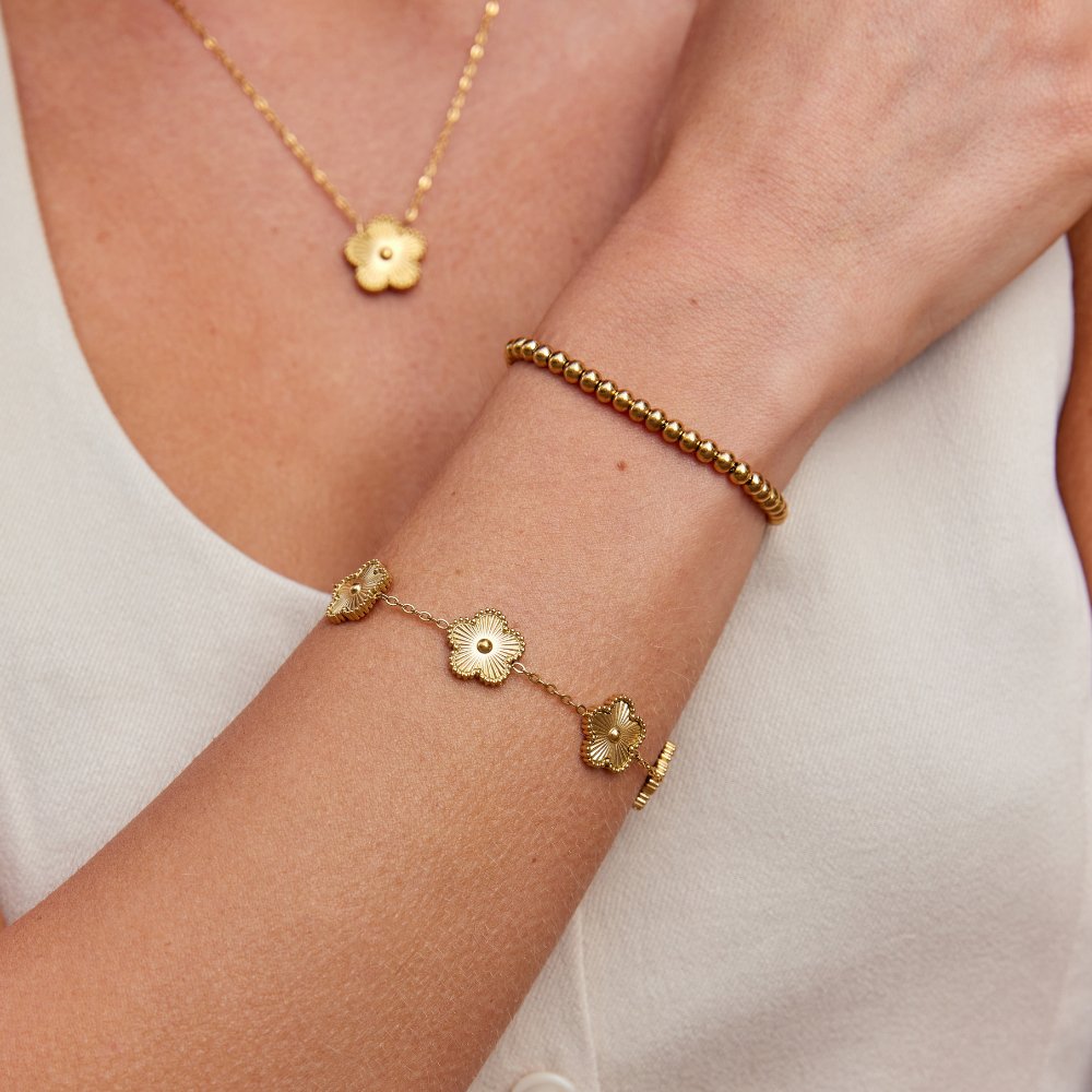 Goldenes Kleeblatt-Armband