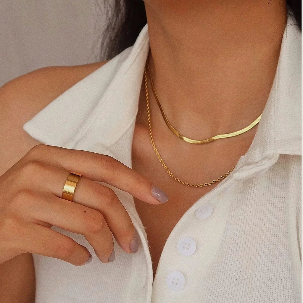 Hailey Mehrlagige Gold Kette