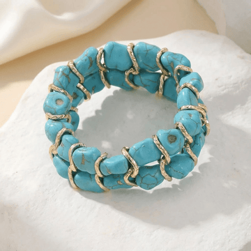 Elegantes Türkis-Gold-Armband