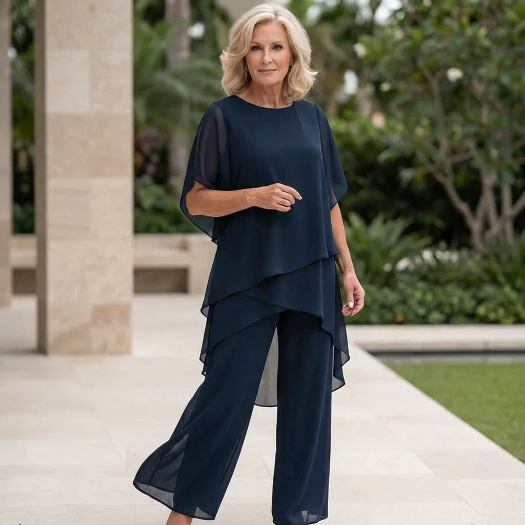 Kimmy | Drapiertes Oberteil mit Palazzo-Hose