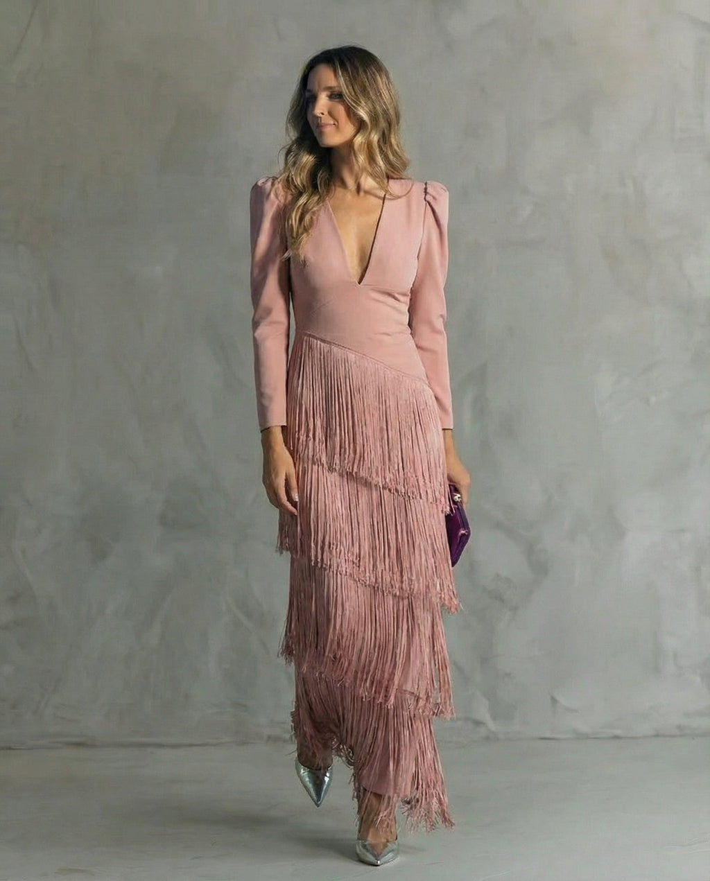 Chiara | Elegantes Kleid mit Fransenärmeln