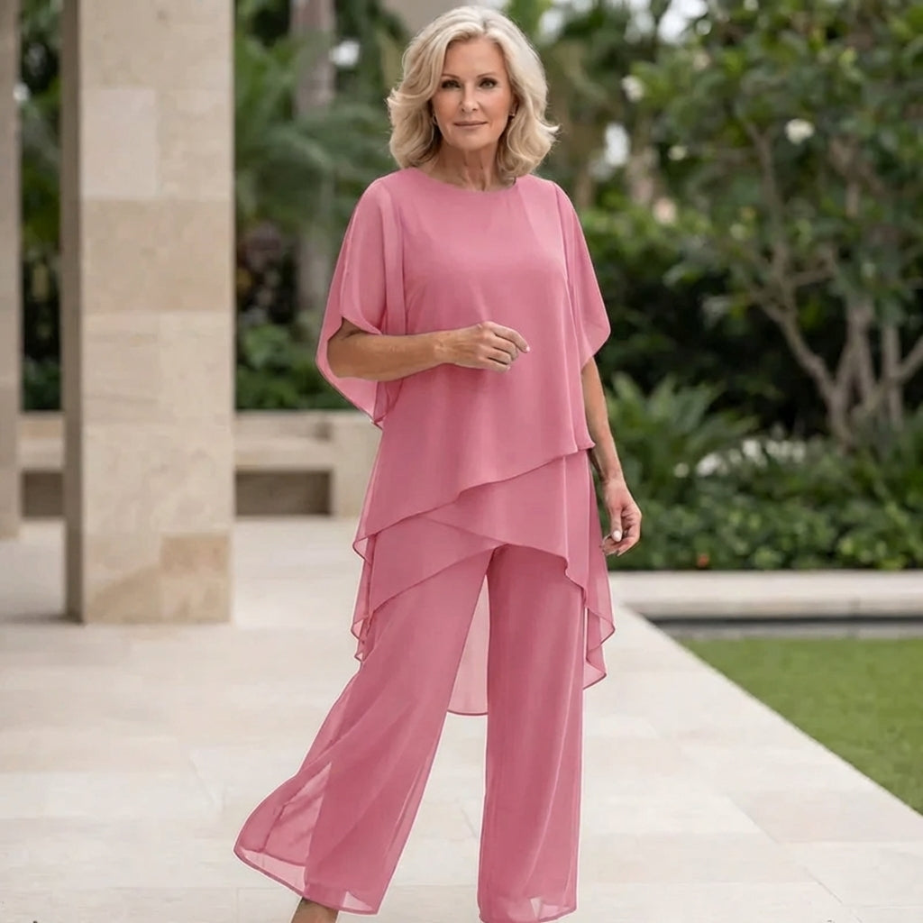Kimmy | Drapiertes Oberteil mit Palazzo-Hose