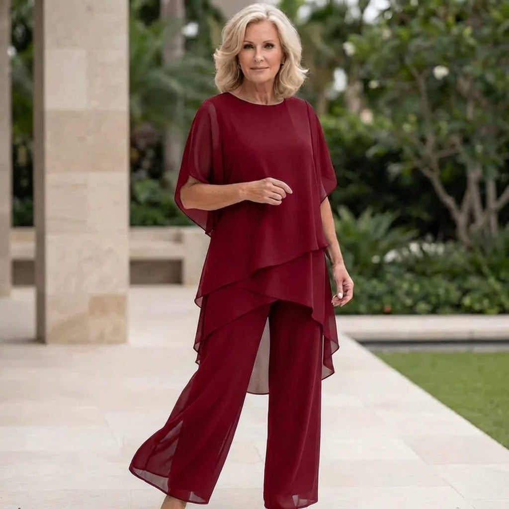 Kimmy | Drapiertes Oberteil mit Palazzo-Hose