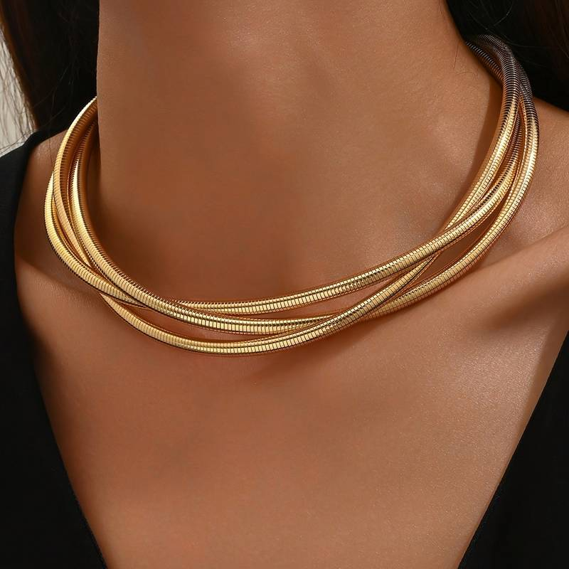 Vintage Geschichtete Goldkette