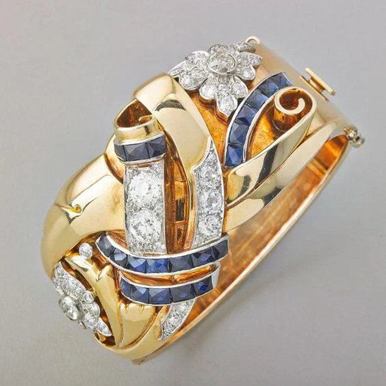 Vintage-Goldring mit Zirkonia