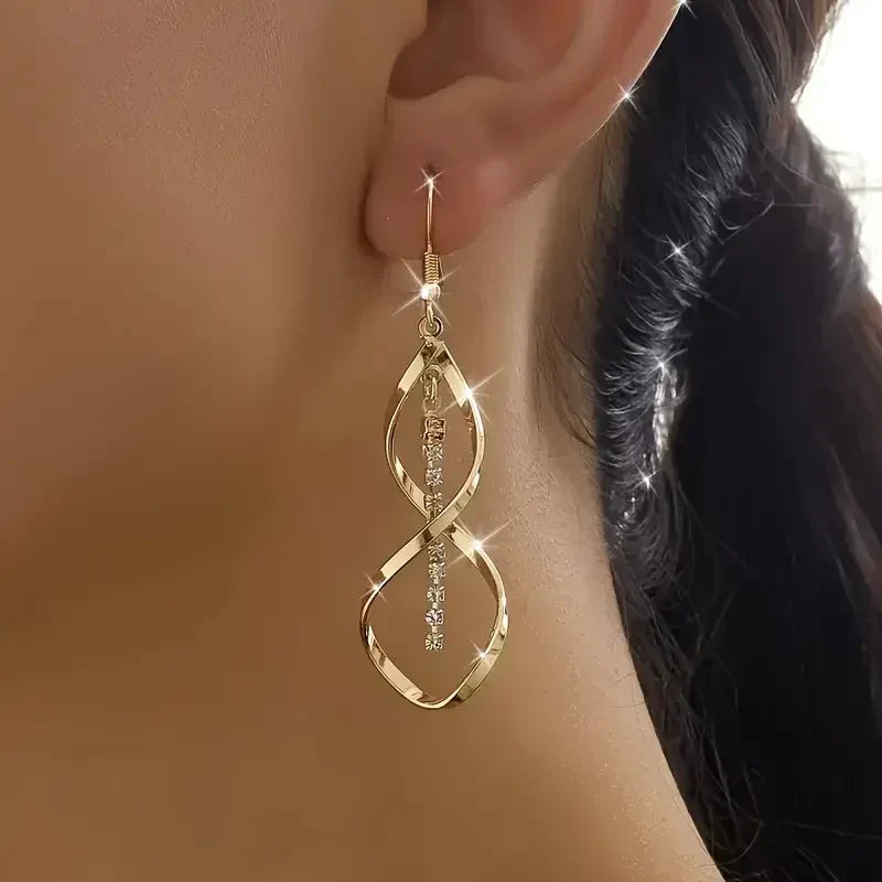 Sonnenstrahl-Spiral-Ohrringe | Gold