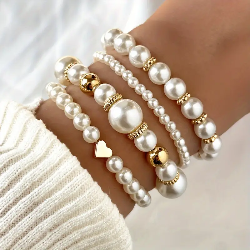 Set Zeitlose Perlen-Armbänder