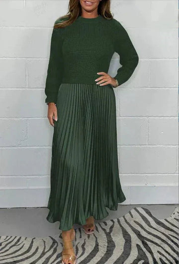 Michelle | Maxikleid mit Jersey und Faltenrock