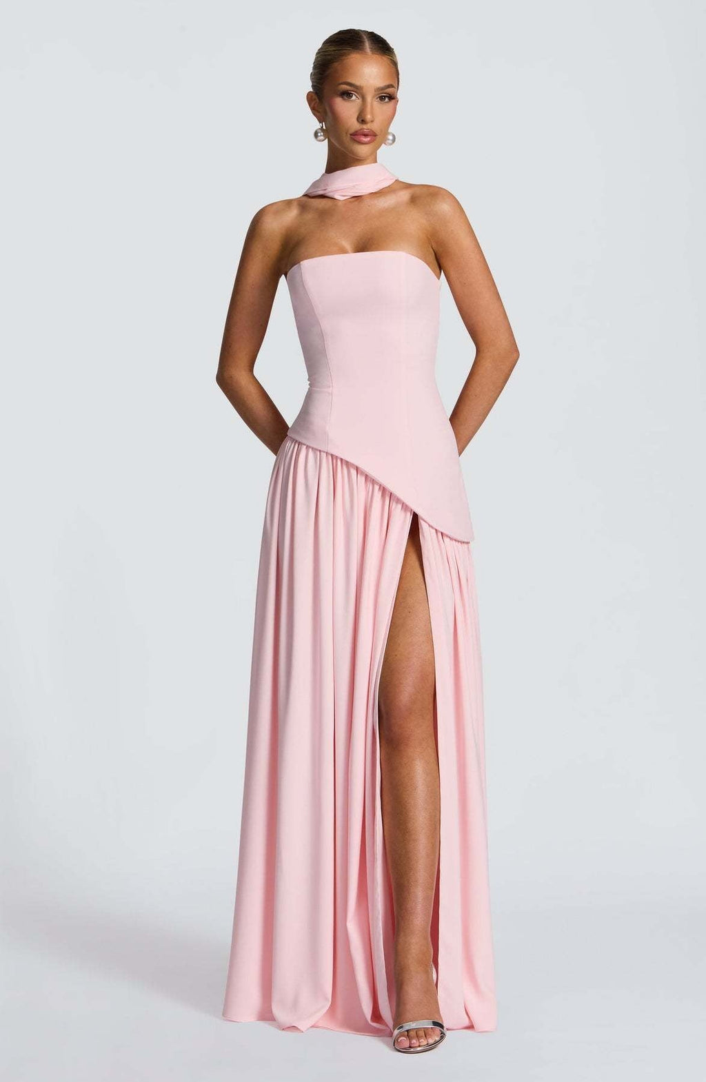 LINA | Trägerloses Maxikleid mit Hohem Schlitz