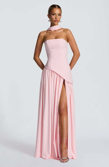 LINA | Trägerloses Maxikleid mit Hohem Schlitz