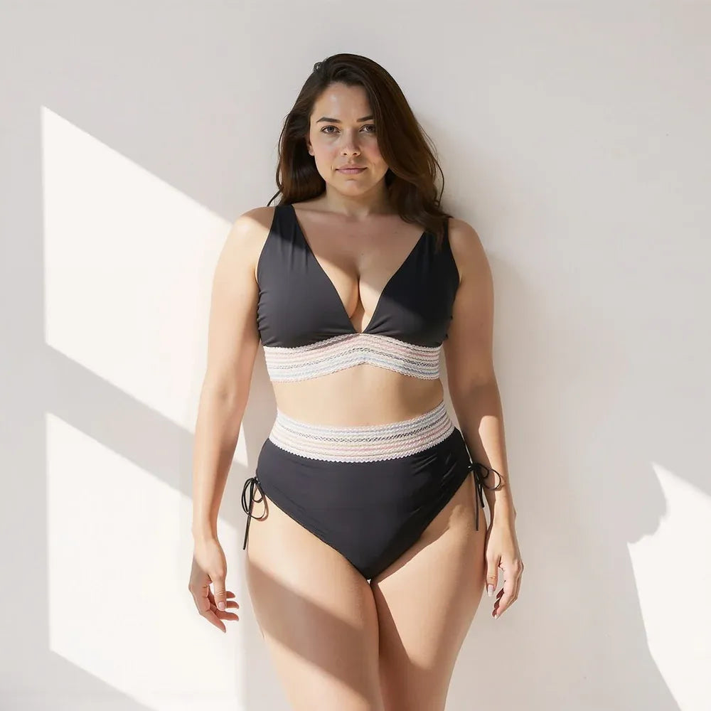 Noa – Hochtaillen-Bikini mit Figurformendem Band