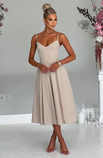 MAILEEN | Elegantes Midi Kleid im Corset Stil