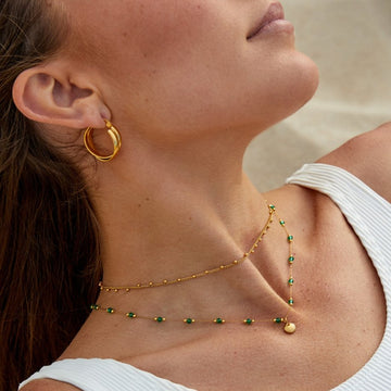 Nerissa Gold Muschel & Grüne Perlenkette