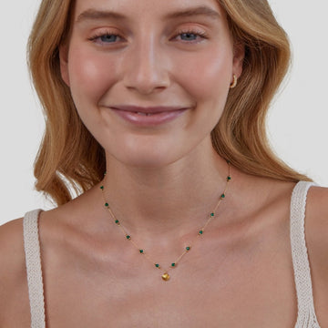 Nerissa Gold Muschel & Grüne Perlenkette