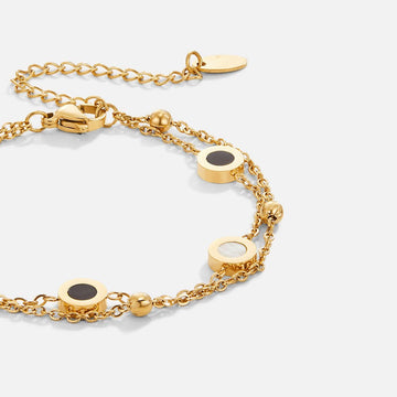 Onyx- und Weißstein-Armband