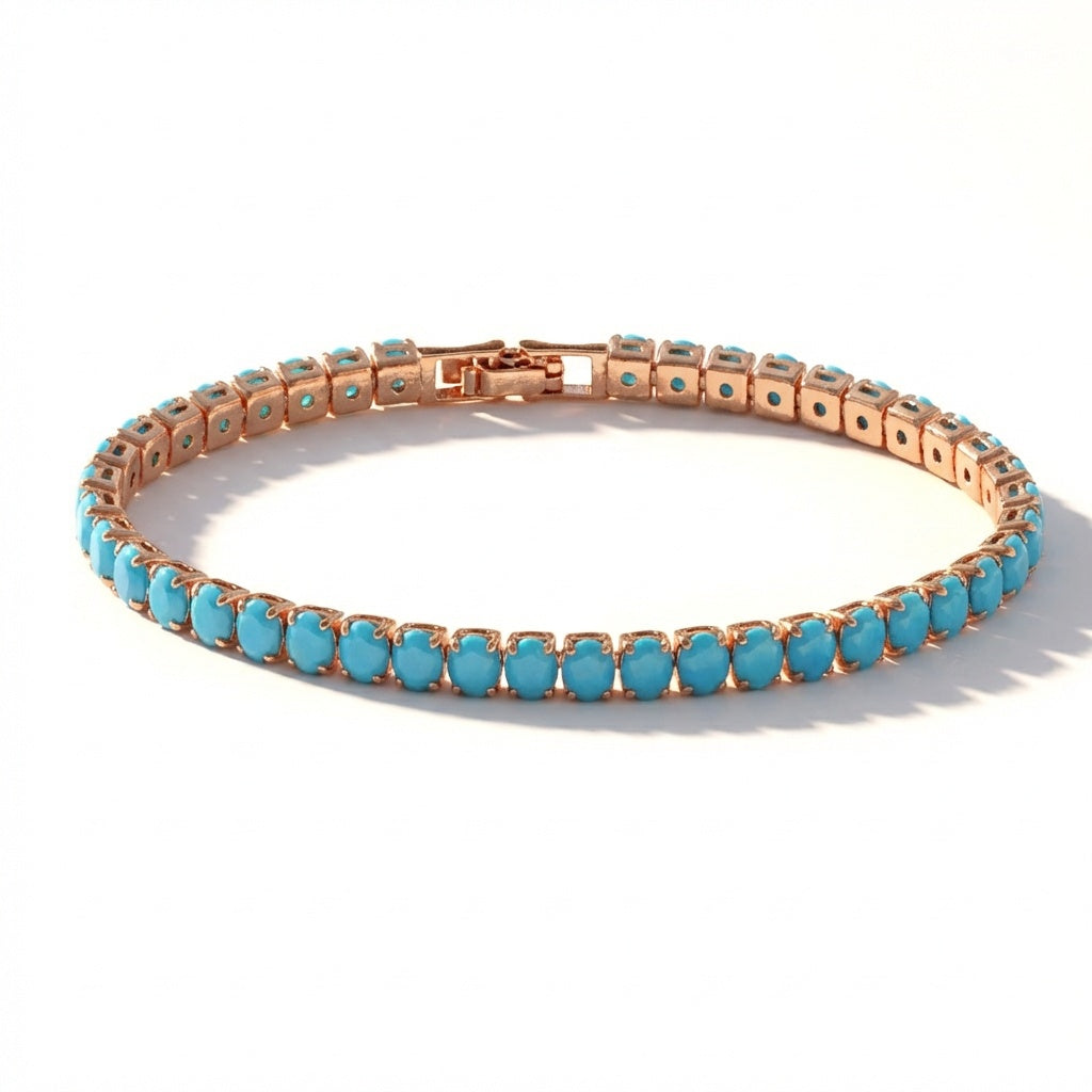Elegantes Gold-Türkis-Kettenarmband