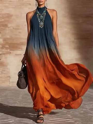Paula | Langes Boho-Kleid mit Farbverlauf