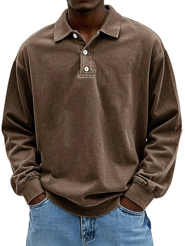 Lässiges langärmeliges Herren-Polo