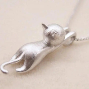 Fröhliche Kette mit Silbernem Kätzchen 925