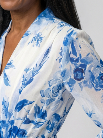 Lillian | Wickel-Maxikleid mit langen Ärmeln und Blumendruck