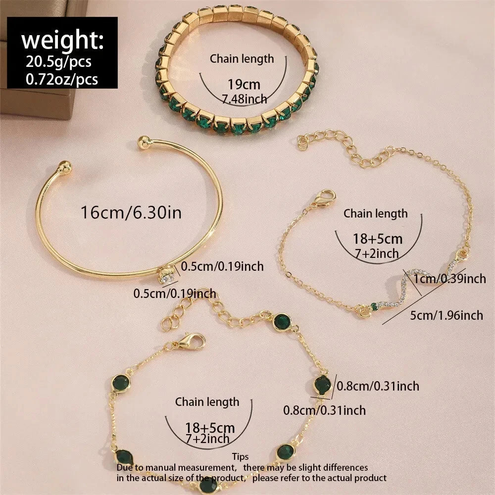 Armbandset Reiner Smaragd | Gold