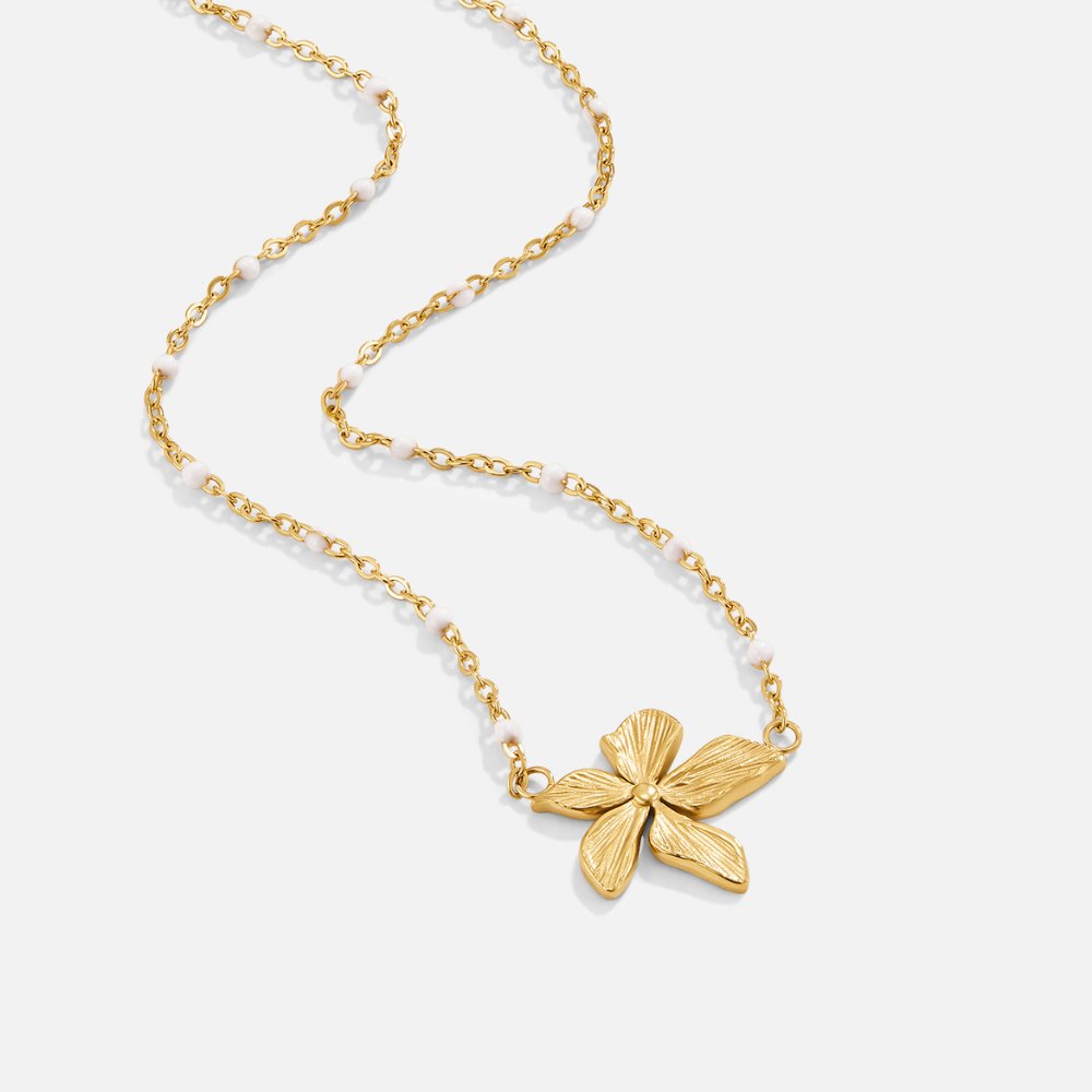 Elegante Kette mit goldener Blume