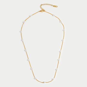 Zeitlose Perlenaugen Goldkette