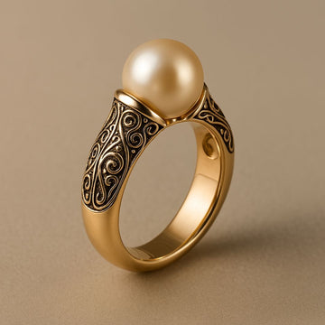 Zeitloser Vintage Perlen Goldring